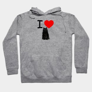 I HEART BLACK BLACK PERSIAN CAT Hoodie